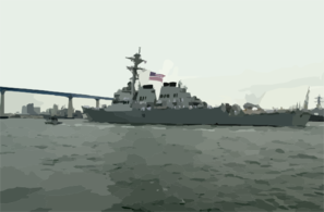 Uss Decatur (ddg 73) Steams Towards The Coronado Bridge As She Departs The Comforts Of Home And Begins Her Scheduled Deployment Clip Art