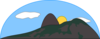 Mountain Sun Sky Clip Art