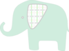 Plaid Green Elephant Clip Art