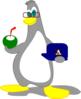 Penguin With Drink Clip Art