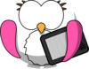 Pink Cartoon Bird With Book Clip Art