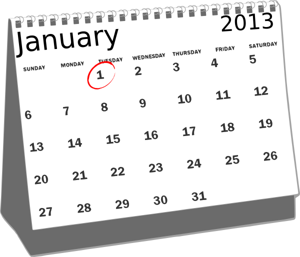 January 2013 Desk Calendar Clip Art at Clker.com - vector clip art