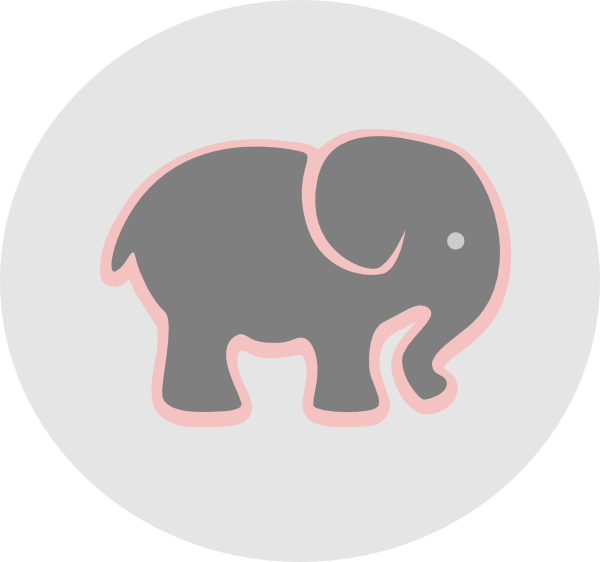 free pink and grey elephant clipart - photo #5