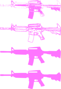 Pink Machine Guns Clip Art