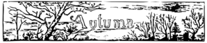 Autumn Banner Lineart Clip Art