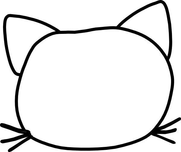 Cat Head Outline Clip Art at Clker.com - vector clip art online