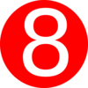 Red, Rounded,with Number 7 Clip Art