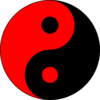 Red/black Ying Yang Clip Art