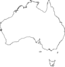 Australia Map White Clip Art