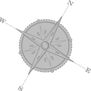 Grey Travel Compass  Clip Art