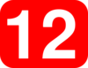 Number 12 Red Background Clip Art