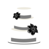 Wedding Cake Greyscale Clip Art