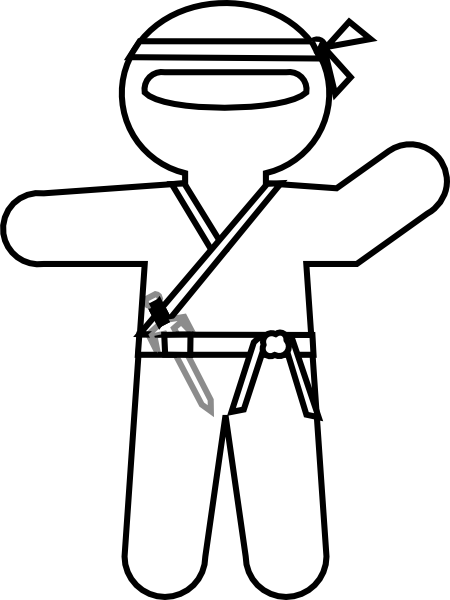 Cartoon Ninja Outline Clip Art at Clker.com - vector clip art online