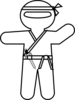 Cartoon Ninja Outline Clip Art