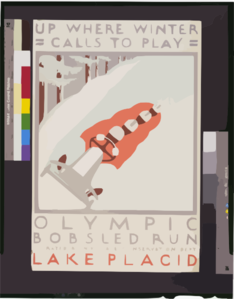 Up Where Winter Calls To Play Olympic Bobsled Run Lake Placid / J. Rivolta. Clip Art