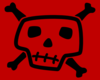 Skull And Crossbones With Red Background Clip Art
