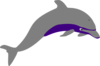 Dolphin Outline Grey Clip Art