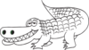 White Alligator Outline Clip Art