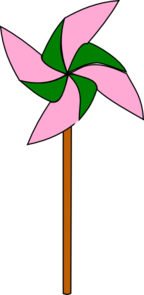 Light Pink And Green Pinwheel Clip Art