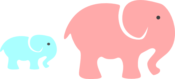 free pink and grey elephant clipart - photo #45