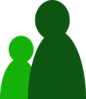 One And A Half Green People Clip Art