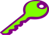 Green And Purple Single Key Clip Art