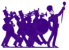 Marching Band Purple On White Clip Art