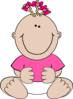 Pink Baby Girl Sitting 2 Clip Art