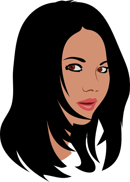 clipart girl with black hair - photo #9