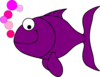 Purple Smiling Goldfish Clip Art