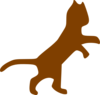Brown Dancing Cat Clip Art