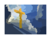Cross With Cloud Background Clip Art