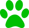 Green Paw Print Bobcat Clip Art