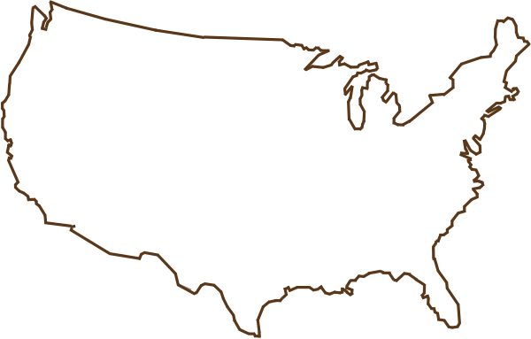 Outline Of United States Map Brown Clip Art at Clker.com - vector clip