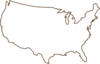 Outline Of United States Map Brown Clip Art