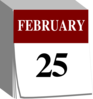 February 25 Calendar Clip Art