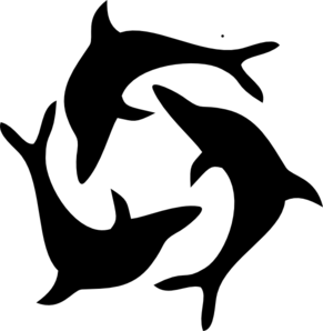 Dolphin Triad Clip Art
