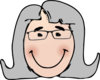 Woman With Glasses Grey Hair Clip Art