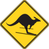Skiing Kangaroo Warning Sign Clip Art