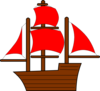 Red Pirate Ship Clip Art