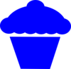 Cupcake Blue Silhoutte Clip Art