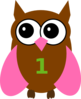 Pink Owl Olivia Birthday 3 Clip Art