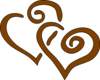 Brown Hearts Overlapping Clip Art