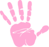Pink Hand Print Clip Art