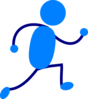 Blue Man Running Clip Art