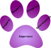 Grey Paw Print With Gradient Clip Art