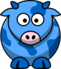 Blue Cow 2 Clip Art