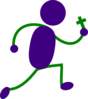 Man Running With Cross Clip Art