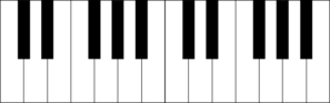 2 Octave Blank Piano Keyboard Diagram Clip Art at Clker.com - vector
