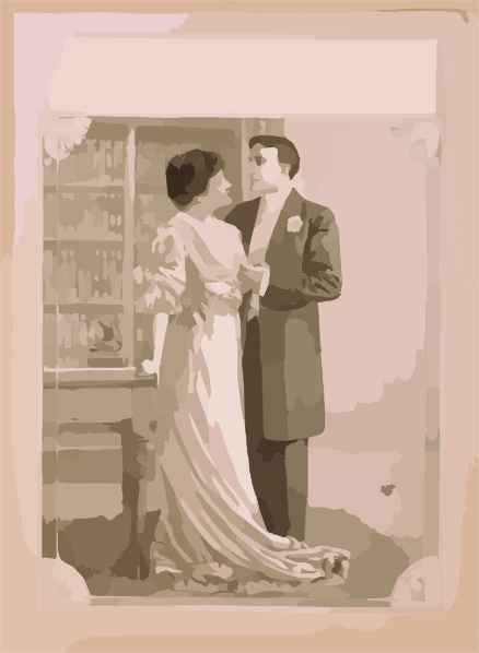 library clip art. [couple Embracing In Library]
